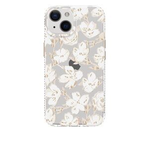 onn. White Whisp Floral Phone Case for iPhone 15
